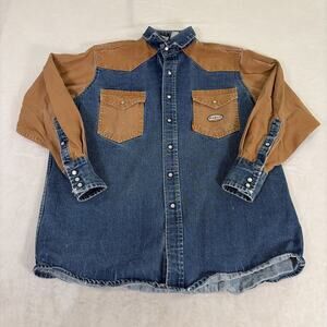 Rasco FR Jacket Mens Blue/Brown Canvas Fire Flame Resistant Heavy Duty XL